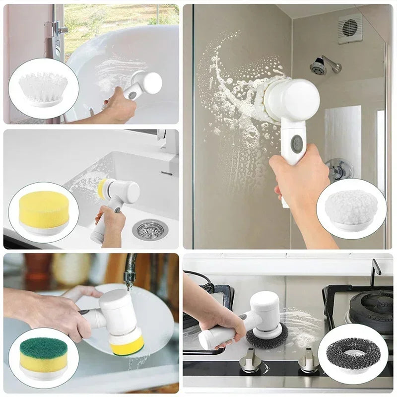 Poderosa escova de limpeza elétrica rotativa Xiaomi 5 em 1